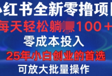 小红书全新纯零撸项目，只要有号就能玩，可放大批量操作，轻松日入100+-蜗牛学社