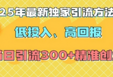 2025年最新独家引流方法,低投入高回报?当日引流300+精准创业粉-蜗牛学社