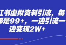 小红书虚拟资料引流,每天都是99+,一边引流一边变现2W+-蜗牛学社