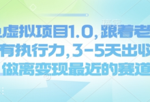 闲鱼虚拟项目1.0,跟着老手操作,有执行力,3-5天出收益,做离变现最近的赛道-蜗牛学社