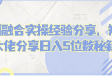 短剧融合实操经验分享,短剧大佬分享日入5位数秘籍-蜗牛学社