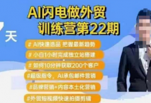 AI闪电做外贸训练营第22期:Al快速选品+小白1小时完成独立站搭建+10分钟获取200个客户等-蜗牛学社