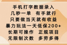 手机打字数据录入,几秒一单,有手就行,只要做当天就有收益,暴力玩法一天低保2张-蜗牛学社