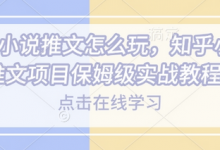 知乎小说推文怎么玩,知乎小说推文项目保姆级实战教程-蜗牛学社