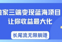 独家三端变现蓝海项目,让你收益最大化,长尾流无限躺挣-蜗牛学社