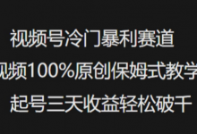 视频号冷门暴利赛道视频100%原创保姆式教学起号三天收益轻松破千-蜗牛学社
