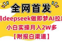 用deepseek做即梦Ai拉新 小白实操月入过W+【附报白渠道】-蜗牛学社
