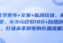 小红书豪车+文案+私域玩法，极速起号，9.9元日引100+自热创业粉，打造永不封号的长尾流量池-蜗牛学社