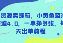 无货源卖蜂箱，小黄鱼蓝海赛道4.0，一单挣多张，每天出单教程-蜗牛学社