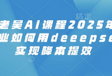 天诺老吴AI课程2025年,电商企业如何用deeepseek实现降本提效-蜗牛学社