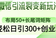 微信引流裂变新玩法:布局50+长尾词矩阵,轻松日引300+创业粉-蜗牛学社