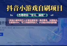 抖音小游戏发行人计划自刷项目，操作简单，长期稳定，日盈利5张，可工作室矩阵放大-蜗牛学社