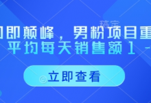 重回即颠峰,男粉项目重磅回归,平均每天销售额1-4W-蜗牛学社