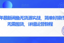 2025年最新闲鱼无货源实战,简单好操作,无需囤货,详细运营教程-蜗牛学社