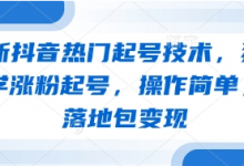 最新抖音热门起号技术,独家教学涨粉起号,操作简单,包落地包变现-蜗牛学社