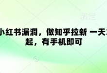 卡小红书漏洞,做知乎拉新 一天3张起,有手机即可-蜗牛学社