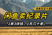 闲鱼卖纪录片1单3块钱,1天几十单,项目稳定有潜力-蜗牛学社