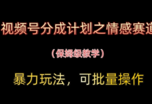 视频号分成计划之情感赛道暴力玩法，可批量操作，保姆级教学-蜗牛学社