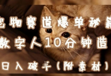 宠物赛道爆单秘籍：AI+数字人10分钟造爆款，日入1k-蜗牛学社