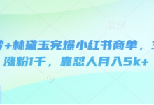 即梦+林黛玉完爆小红书商单,3天涨粉1千,靠怼人月入5k+-蜗牛学社