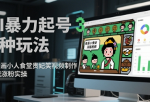 AI暴力起号3种玩法,像素画小人食堂贵妃搞笑视频制作,快速涨粉实操-蜗牛学社