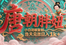 用AI克隆“唐朝胖妞”日更3条,平台疯狂推流,小白闭眼复制,当天见效,日入1k+-蜗牛学社