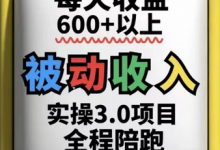 被动收入实操3.0项目,每天收益6张+以上,能长期操作-蜗牛学社