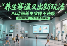 养生赛道又出新玩法,AI动画养生实操不违规,涨粉贼猛,小白也能学会-蜗牛学社