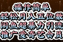 闲鱼超暴力引流推广爱奇艺会员,操作简单,轻松月入5位数-蜗牛学社
