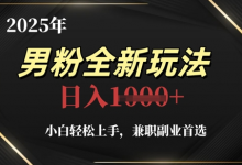 2025年男粉全新玩法,小白轻松上手,兼职副业首选,轻轻松松日入1k+-蜗牛学社