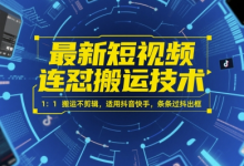 最新短视频连怼搬运技术 1:1搬运不剪辑,适用抖音快手,条条过抖出框-蜗牛学社