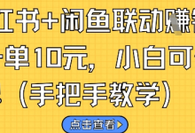 小红书+闲鱼联动挣钱，一单10元，小白可做-蜗牛学社