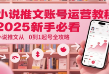 小说推文账号运营起号教程,2025新手必看,小说推文从0到1起号全攻略-蜗牛学社