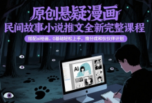 原创悬疑漫画民间故事小说推文全新完整课程, 搭配ai绘画,0基础轻松上手,撸分成和伙伴计划-蜗牛学社
