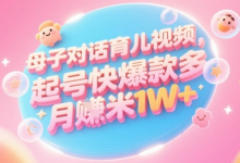 AI生成母子对话育儿类视频,起号快爆款多,小白宝妈轻松学,多渠道变现,月入1W+-蜗牛学社