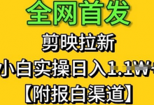 全网首发:剪映拉新,小白实操单日收益1k+【附报白渠道】-蜗牛学社