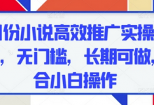 五月份小说高效推广实操,0成本,无门槛,长期可做,适合小白操作-蜗牛学社