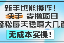 新手也能操作,快手零撸挣米,轻松每天挣2-5张,完全无成本-蜗牛学社