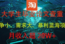 大学生毕业论文查重,暴利蓝海项目,月收入过1W+-蜗牛学社