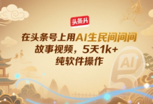 在头条号上用AI生民间故事视频,5天1k+,纯软件操作-蜗牛学社