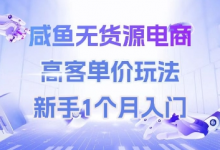 咸鱼无货源电商,高客单价玩法,新手1个月入门-蜗牛学社