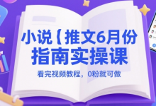 小说推文6月份指南实操课，看完视频教程，0粉就可做-蜗牛学社