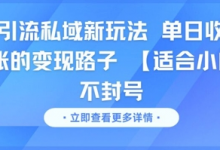 男粉引流私域新玩法,单日收益达10张的变现路子 【适合小白】不封号-蜗牛学社