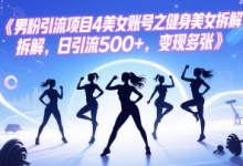 男粉引流项目4美女账号之健身美女拆解,日引流500+,变现多张-蜗牛学社
