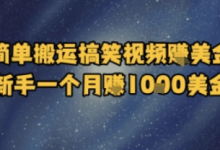 简单搬运搞笑视频挣美金,新手一个月入1k美金-蜗牛学社