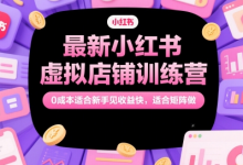 最新小红书虚拟店铺训练营,0成本适合新手见收益快,适合矩阵做-蜗牛学社