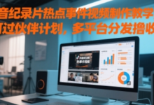 抖音纪录片热点事件视频制作教学,可过伙伴计划,多平台分发撸收益-蜗牛学社