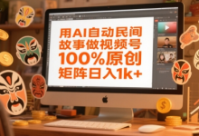 用AI自动民间故事做视频号，100%原创，矩阵日入1k+-蜗牛学社