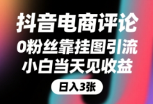 抖音电商评论，0粉丝靠挂图引流，被动挣抖音搜索佣金，小白当天见收益，还能躺挣下级评论增量收益-蜗牛学社