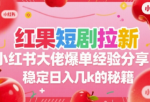 红果短剧拉新小红书大佬爆单经验分享,稳定日入几k的秘籍-蜗牛学社